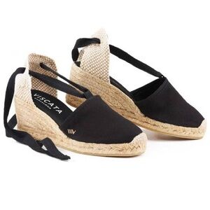 NEW VISCATA Barcelona Escala Canvas Espadrille Wedge Sandals – Women’s Size 9 –